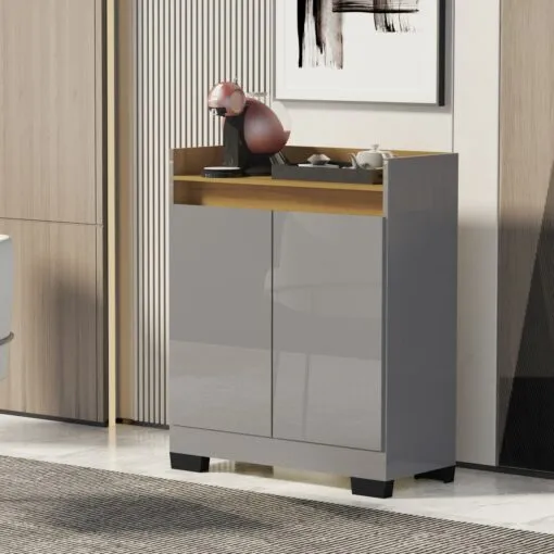 Buffet 2 Portas Real Cinza/Mel – MÓVEIS PRIMUS Imagem