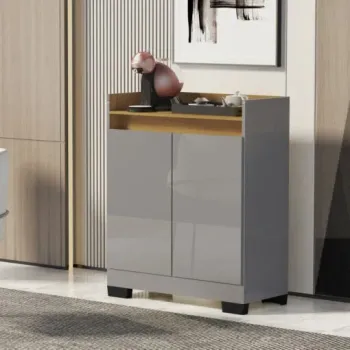 Buffet 2 Portas Real Cinza/Mel – MÓVEIS PRIMUS