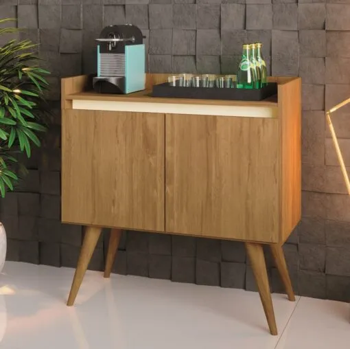 Buffet 2 Portas Gold Mel/Pérola – MÓVEIS PRIMUS Imagem