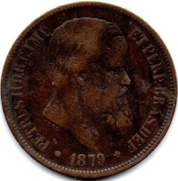 1879 - 40 Réis - Moeda Brasil Império