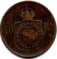 1879 - 40 Réis - Moeda Brasil Império - Foto 2