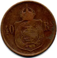 1879 - 40 Réis - Moeda Brasil Império - Foto 2