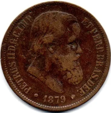1879 - 40 Réis - Moeda Brasil Império Imagem