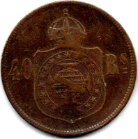 1879 - 40 Réis - Moeda Brasil Império - Foto 2