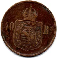 1879 - 40 Réis - Moeda Brasil Império - Foto 2