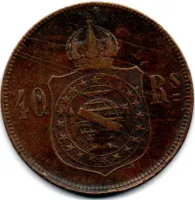 1879 - 40 Réis - Moeda Brasil Império - Foto 2