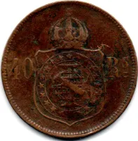 1880 - 40 Réis - Moeda Brasil Império - Foto 2