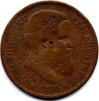 1880 - 40 Réis - Moeda Brasil Império