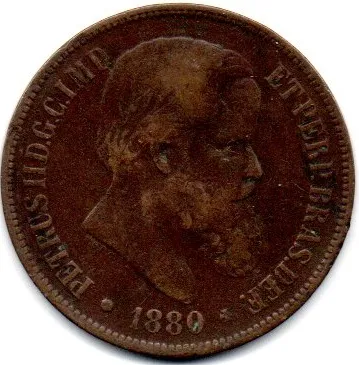 1880 - 40 Réis - Moeda Brasil Império