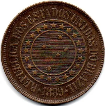 1889 - 40 Réis - Moeda Brasil Imagem