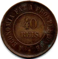 1889 - 40 Réis - Moeda Brasil - Foto 2