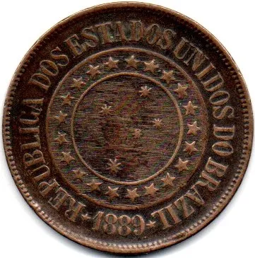 1889 - 40 Réis - Moeda Brasil