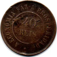 1889 - 40 Réis - Moeda Brasil - C/ Danos - Foto 2