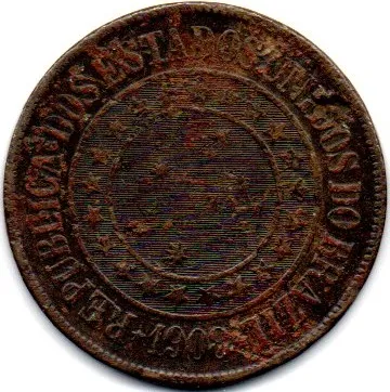 1908 - 40 Réis - Moeda Brasil