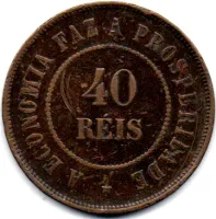 1908 - 40 Réis - Moeda Brasil - Foto 2
