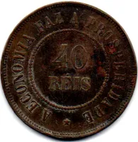 1908 - 40 Réis - Moeda Brasil - Foto 2
