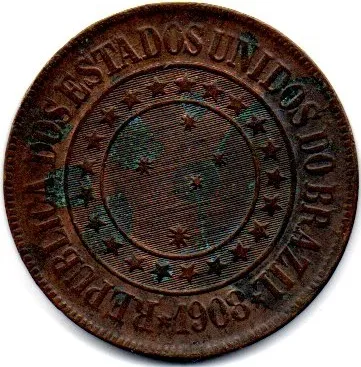 1908 - 40 Réis - Moeda Brasil
