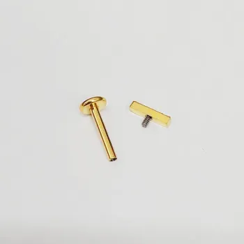 Labret em Titânio PVD DOURADO 1.2mm - BARRINHA  com PEDRAS  TIT23 - Foto 2