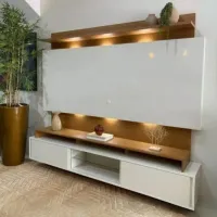 Estante Home até 65? Vera TB113L Off White/Freijó – DALLA COSTA - Foto 2