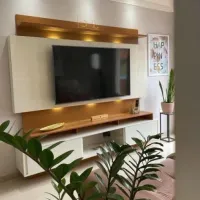 Estante Home até 65? Vera TB113L Off White/Freijó – DALLA COSTA - Foto 3