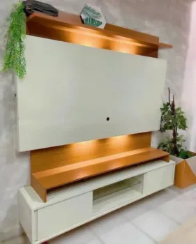 Estante Home até 65? Vera TB112L Off White/Freijó – DALLA COSTA
