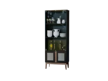 Cristaleira MB 1005 Freijó/Preto – MOVELBENTO - Foto 2