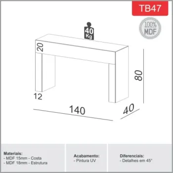 Aparador Roma TB47 Off White – DALLA COSTA - Foto 2