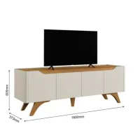 Rack até 75? Atenas 1.8 Off White/Naturale – MAVAULAR - Foto 3