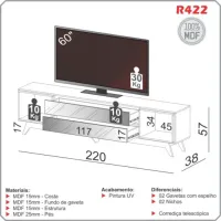 Rack até 60? Anita R422 Off White/Freijó – DALLA COSTA - Foto 3