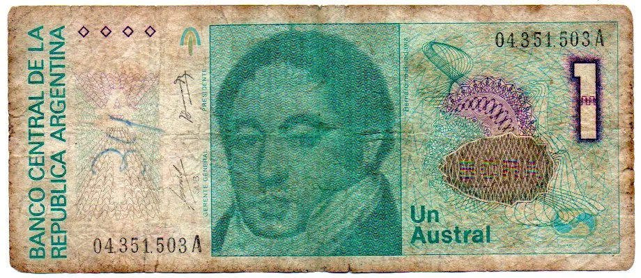 Argentina - 1 Austral - Cédula Estrangeira