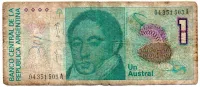 Argentina - 1 Austral - Cédula Estrangeira