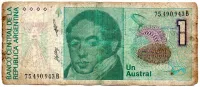 Argentina - 1 Austral - Cédula Estrangeira