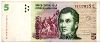 Argentina - 5 Pesos - Cédula Estrangeira