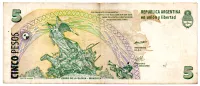 Argentina - 5 Pesos - Cédula Estrangeira - Foto 2