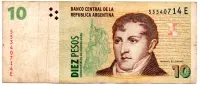 Argentina - 10 Pesos - Cédula Estrangeira
