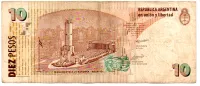 Argentina - 10 Pesos - Cédula Estrangeira - Foto 2