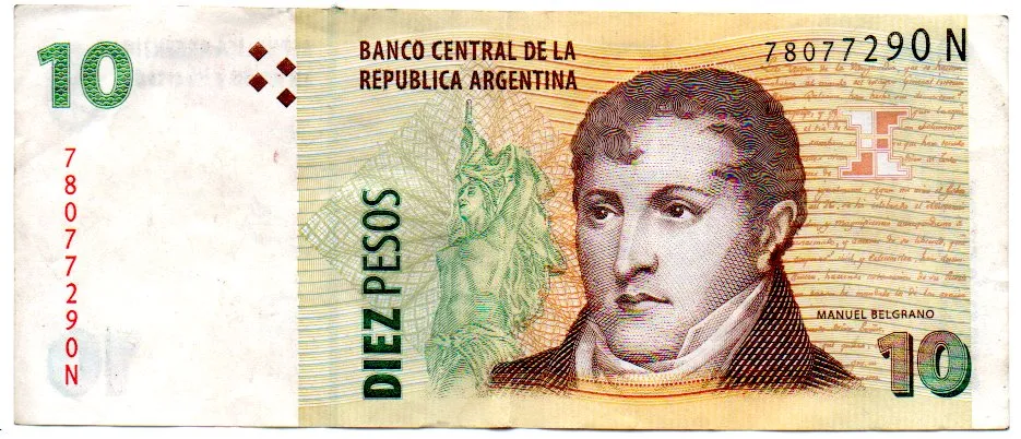 Argentina - 10 Pesos - Cédula Estrangeira
