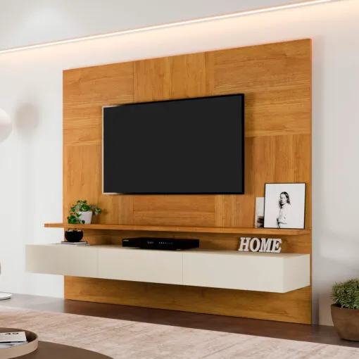 Painel até 75? Nápoles Naturale/Off White – MAVAULAR Imagem