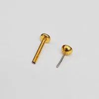 Labret  AÇO CIRÚRGICO PVD DOURADO 1.2mm com PEDRA ANATÕMICA PUSH PIN PVD02 - Foto 2