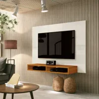 Painel até 43? Fox New Off White/Cedro – EDN MÓVEIS