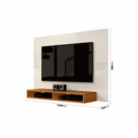 Painel até 43? Fox New Off White/Cedro – EDN MÓVEIS - Foto 3