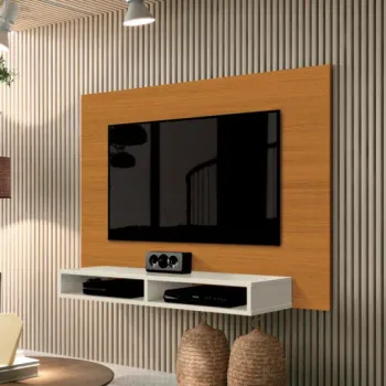 Painel até 43? Fox New Cedro/Off White – EDN MÓVEIS