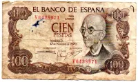 Espanha - 100 Pesetas - Cédula Estrangeira