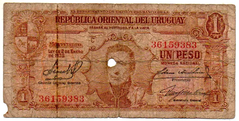 Uruguai - 1 Peso - Cédula Estrangeira