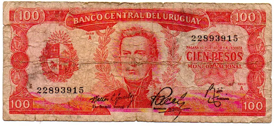 Uruguai - 100 Pesos - Cédula Estrangeira Imagem