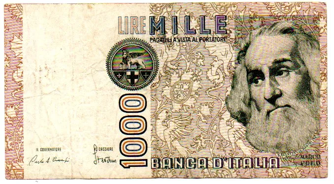 Itália - 1000 Lire - Cédula Estrangeira