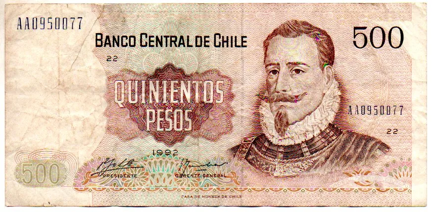 Chile - 500 Pesos - Cédula Estrangeira