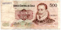 Chile - 500 Pesos - Cédula Estrangeira