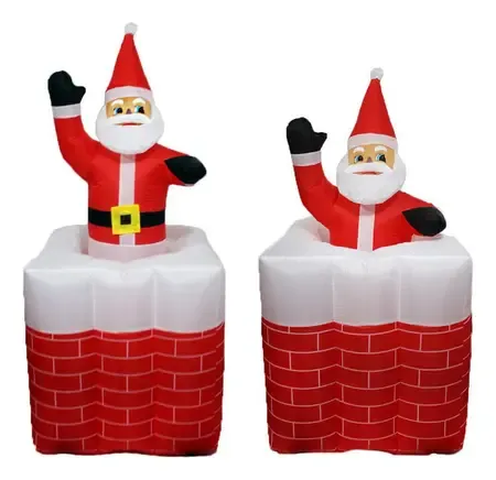 Papai Noel Chaminé Inflável 1,80m Imagem