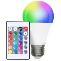 Lâmpada Led Bulbo RGB  3w      Controle Remoto     
